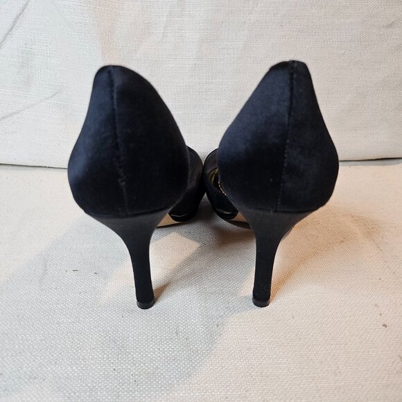 Nine West Black Satin High Heels - Size 7 - Picture 5 of 7